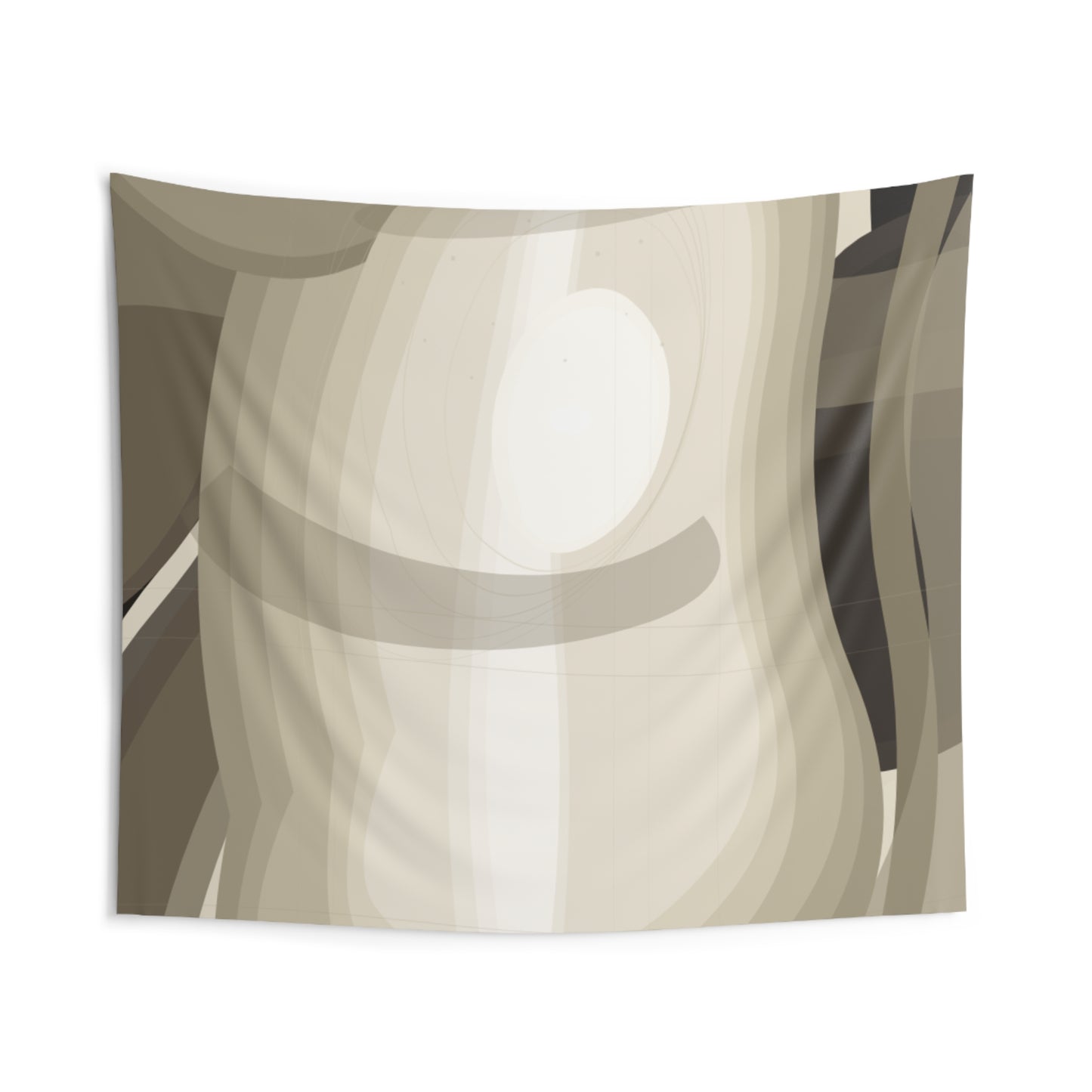 Abstract Neutral Tapestry — Beige Organic Shape Wall Art