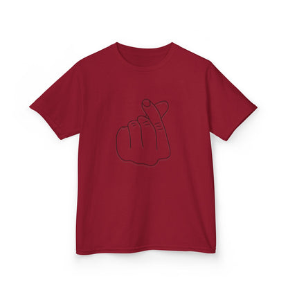 Cute Kids Heavy Cotton Tee - K-Pop Inspired Love Gesture
