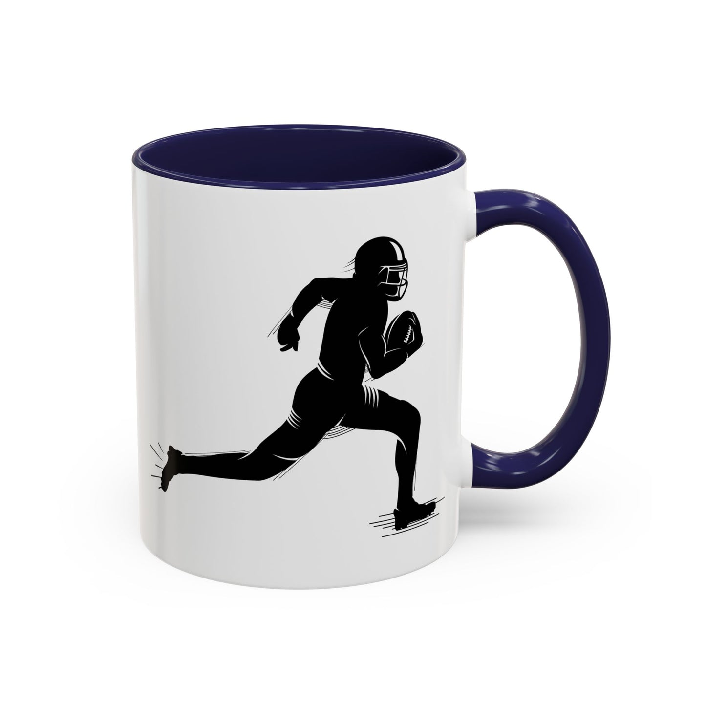 Football Player Themed Accent Coffee Mug, Sports Fan Gift, Unique Mug for Athletes, Coffee Lover, Game Day Essential - TRV