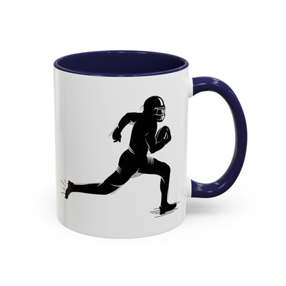Football Player Themed Accent Coffee Mug, Sports Fan Gift, Unique Mug for Athletes, Coffee Lover, Game Day Essential - TRV