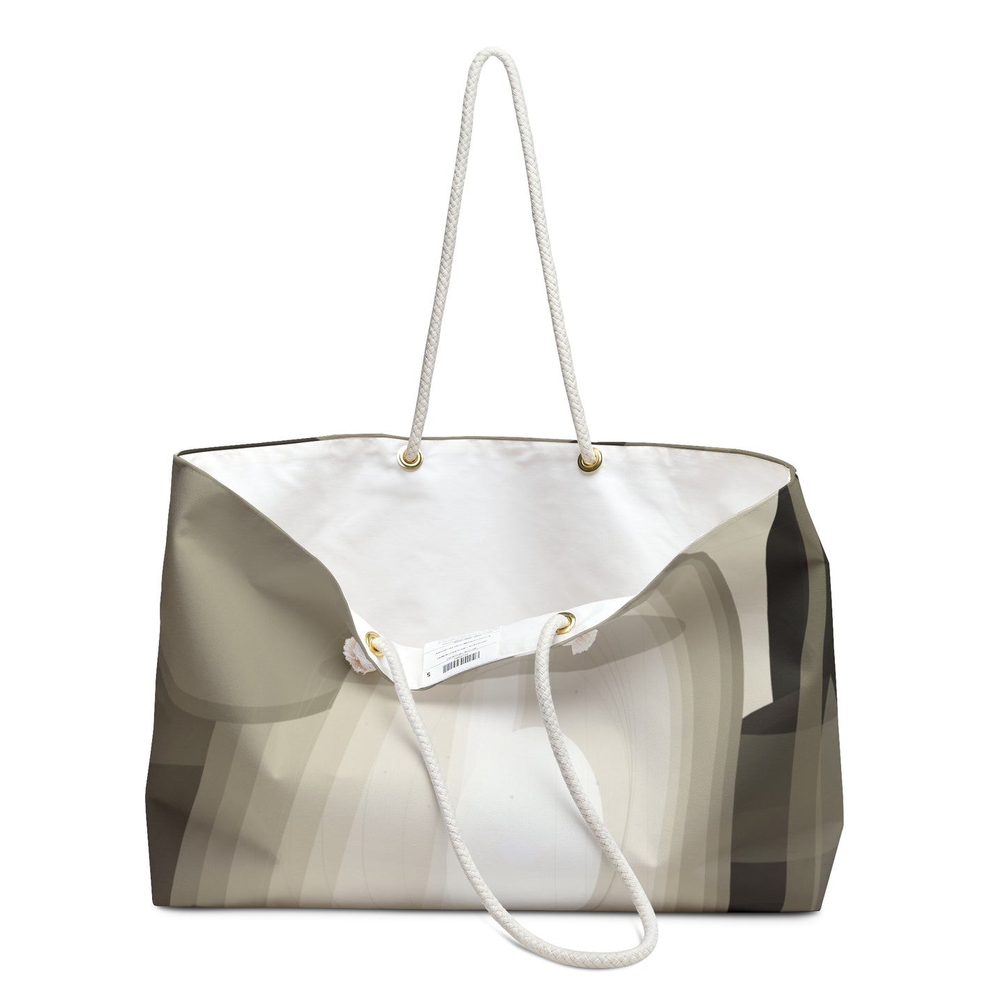 Neutral Abstract Geode Pattern Weekender Bag | Beige Stone Strata