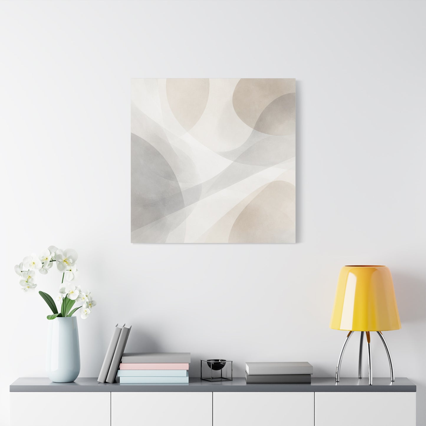 Neutral Abstract Organic Shapes Matte Canvas
