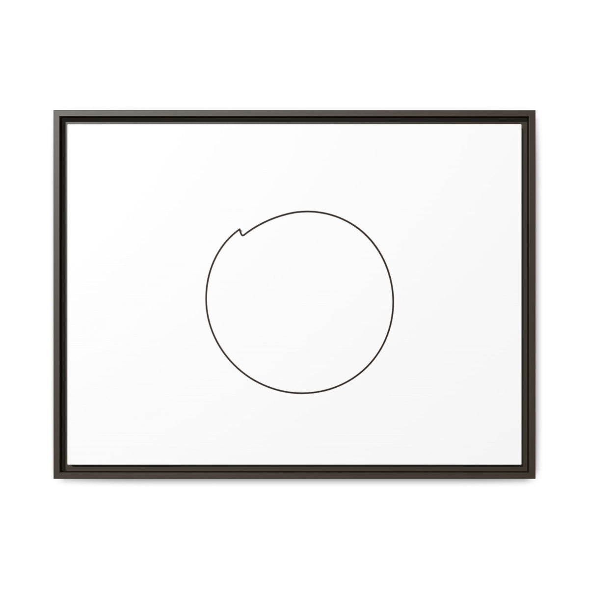 Framed matte canvas wall art featuring a minimal circular line design, printed by Printify for modern home decor.