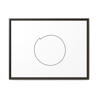 Framed matte canvas wall art featuring a minimal circular line design, printed by Printify for modern home decor.