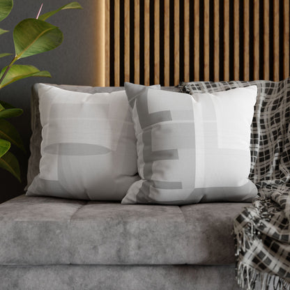 Abstract Geometric Grid Spun Polyester Pillowcase