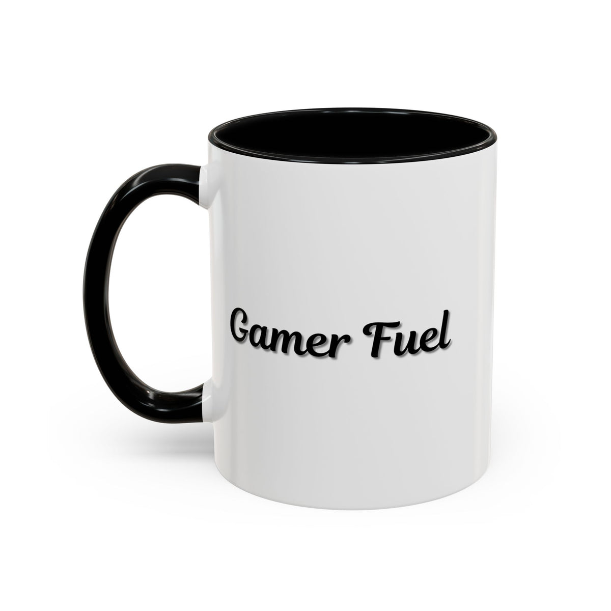 Printify Gamer Fuel coffee mug in 11oz and 15oz sizes, featuring a bold design and a comfortable handle.