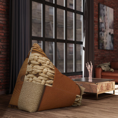 Woven Patchwork Texture Bean Bag Chair Cover | Rustic Boho Home Decor