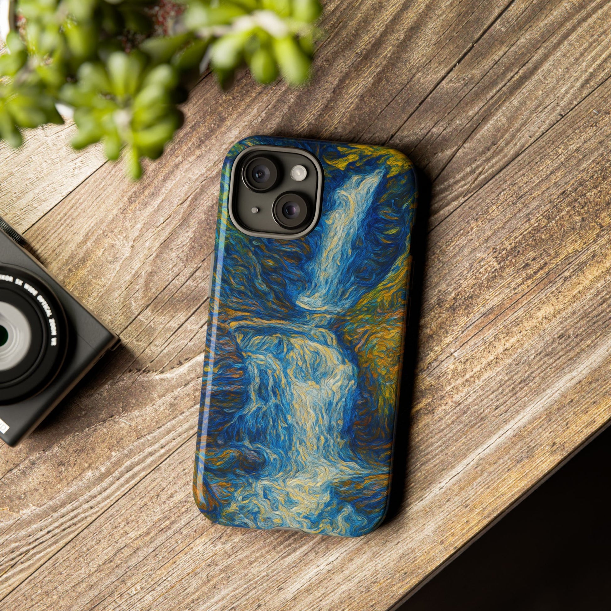 Artistic Phone Case - Waterfall Design, Unique Gift, Phone Accessory, Nature Lover, Original Artwork - TRV