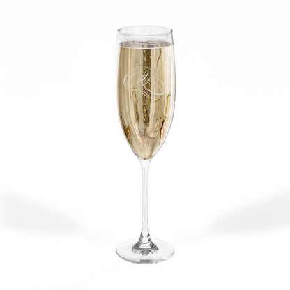 Interlocking Rings Champagne Glass | Engraved 8oz Flute