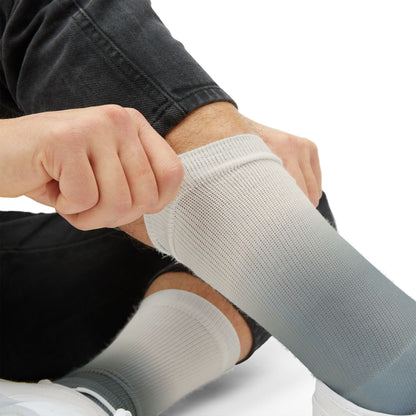 Blue Gray Ombre Sublimation Socks | Gradient Crew Socks