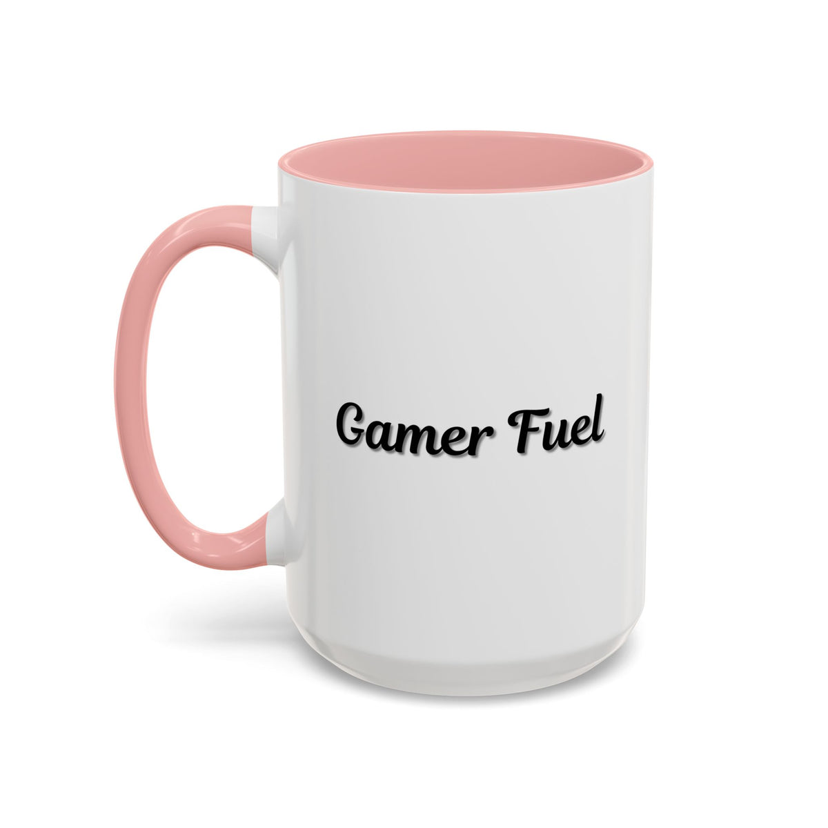 Printify Gamer Fuel coffee mug in accent 11oz, featuring bold gamer-themed design and durable ceramic construction.