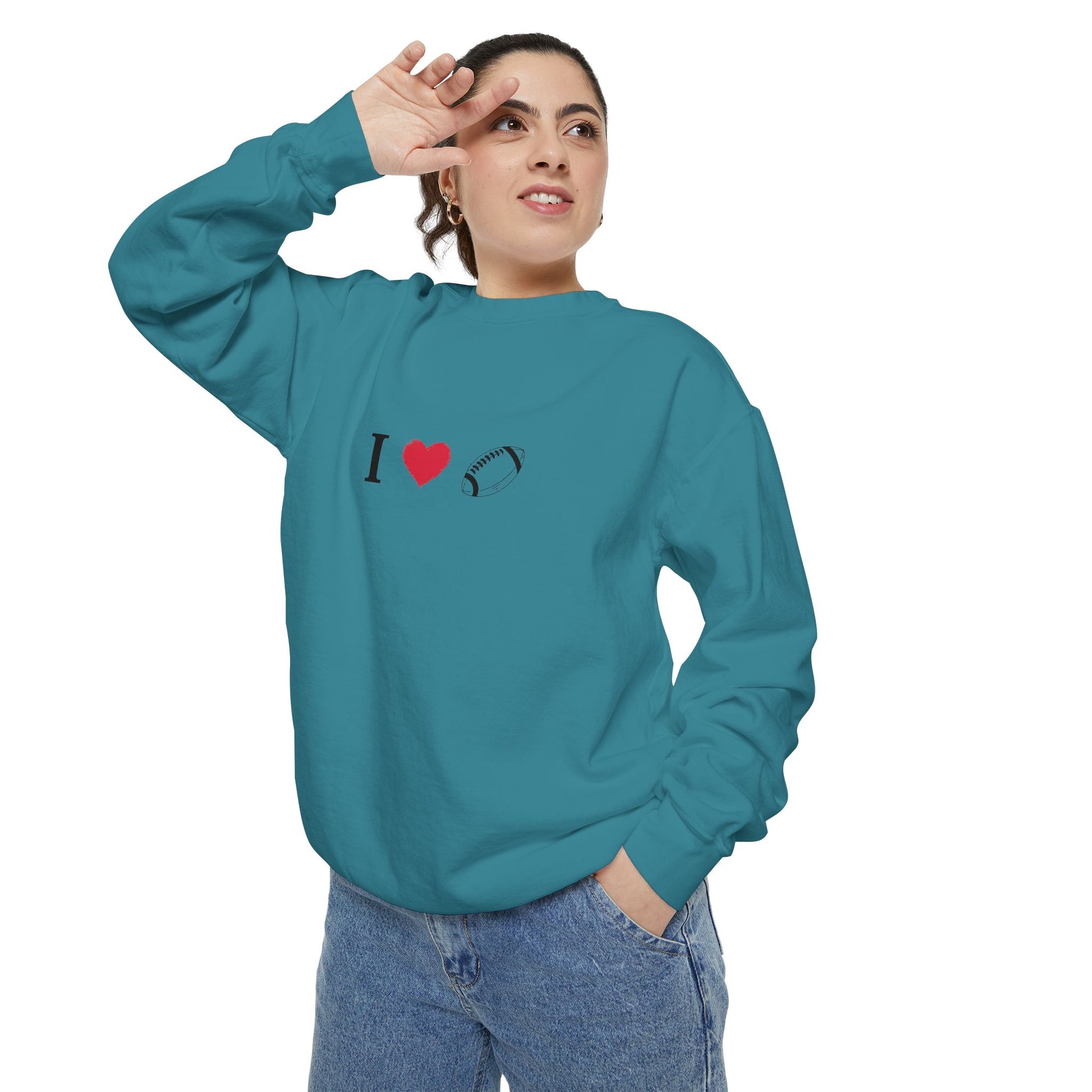Unisex Sweatshirt, I love Football, Cozy, Perfect for Everyday Wear, Gift Idea for Friends, Couples, and Special Occasions - TRV