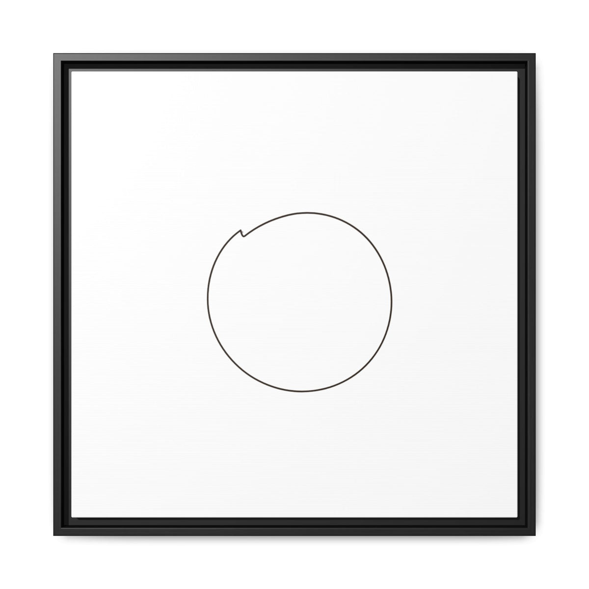 Framed matte canvas wall art featuring a minimal circular line design by Printify, ideal for modern home decor.