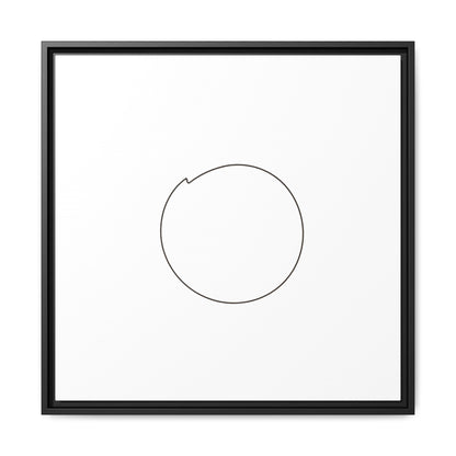 Framed matte canvas wall art featuring a minimal circular line design by Printify, ideal for modern home decor.