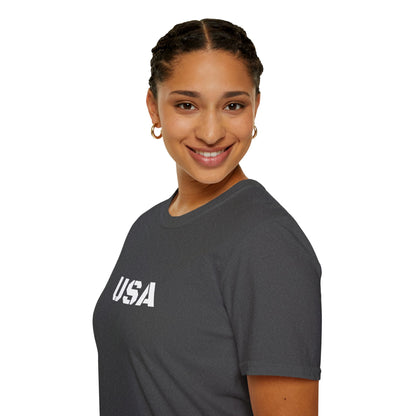 USA Unisex Softstyle T-Shirt, Casual Tee, Patriotic Apparel, Independence Day Gift, Everyday Wear, Comfortable Fashion