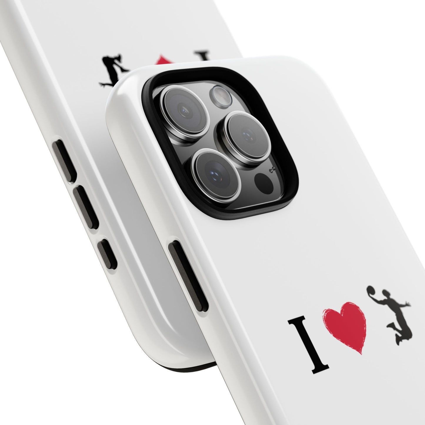 I Love Basketball Phone Case, Sporty Cell Cover, Basketball Gift for Players, Tough Cases, Love for Sports Accessories - TRV