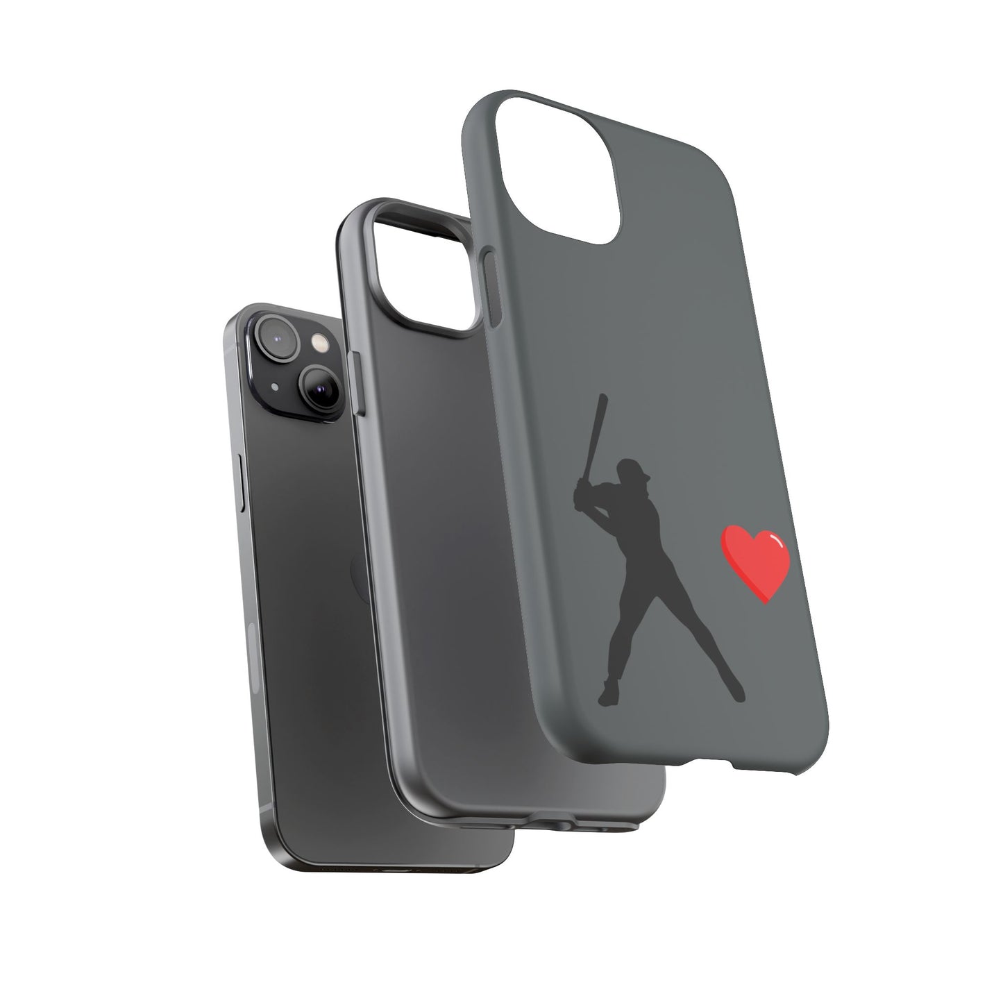 Printify Baseball Love phone case featuring sporty design, durable protective cover for sports fans and Father's Day gift.