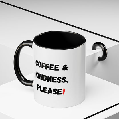 Coffee & Kindness Mug - Inspirational Coffee Cup, Gift for Friends, Office Decor, Encouragement, Morning Motivation