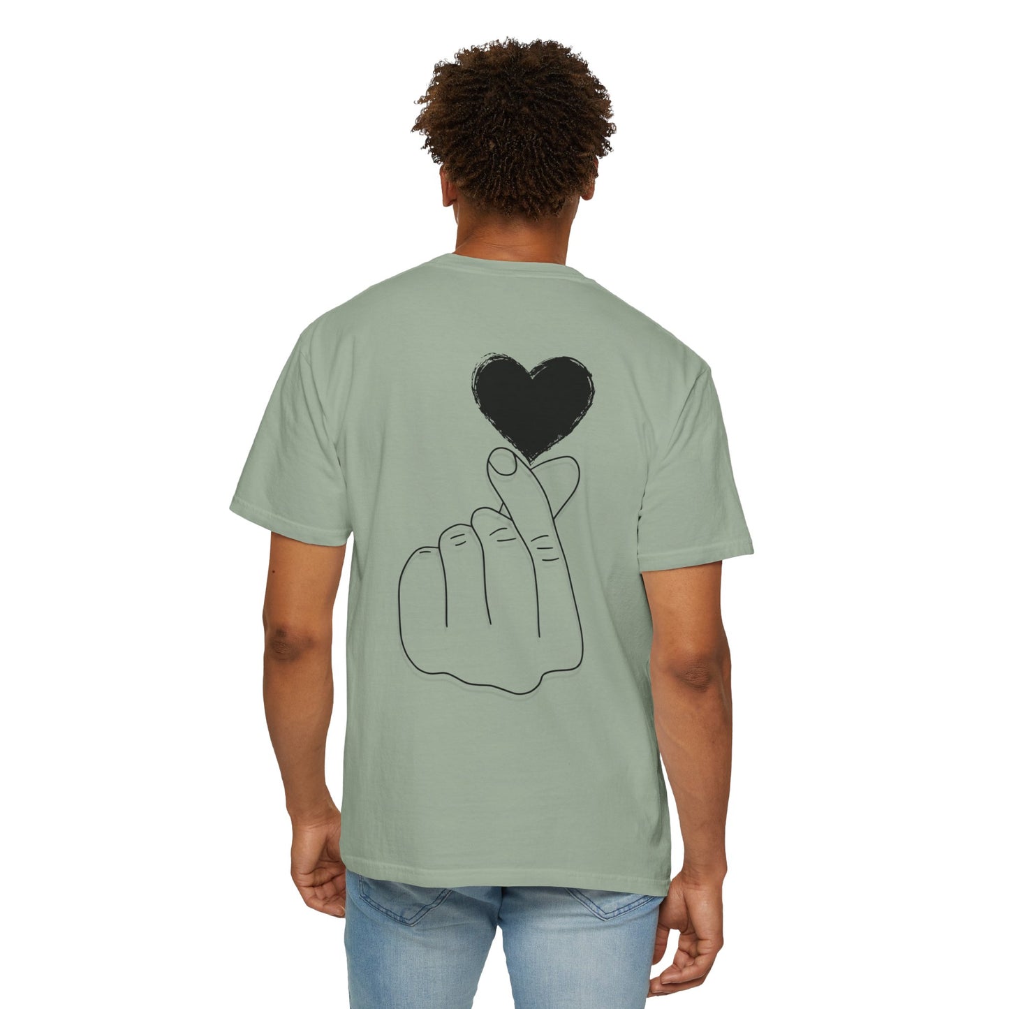 Unisex Garment-Dyed T-Shirt with Heart Design | Casual Trendy Wear for All Occasions