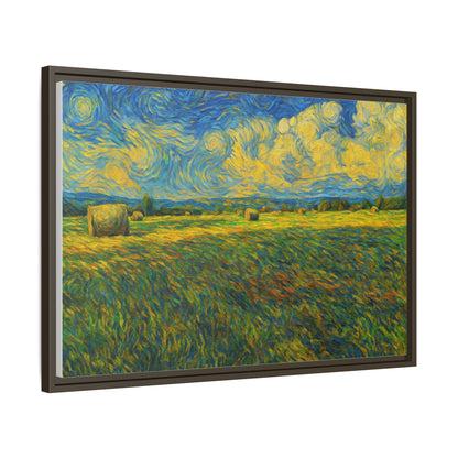 Framed landscape matte canvas print by Printify featuring a vibrant multi-color scenic design on high-quality canvas.