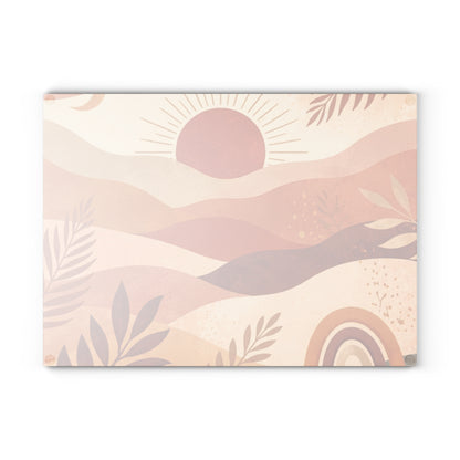 Boho Sunset Desert Waves Glass Cutting Board - view 4