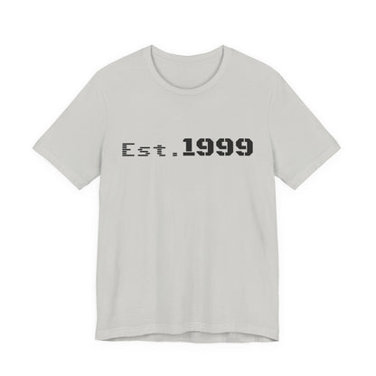 Vintage minimalist Est. 1999 T-Shirt by Printify featuring simple typography on a casual cotton tee.