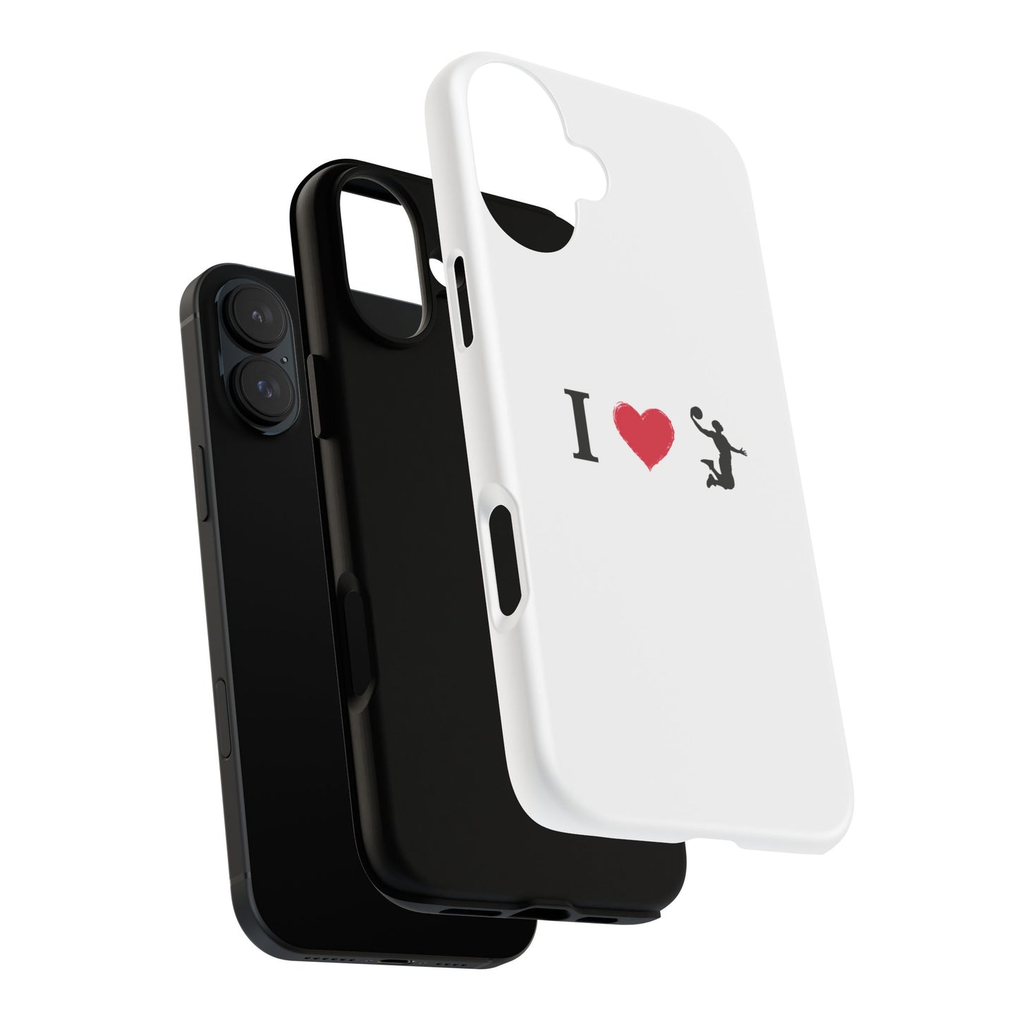 I Love Basketball Phone Case, Sporty Cell Cover, Basketball Gift for Players, Tough Cases, Love for Sports Accessories - TRV