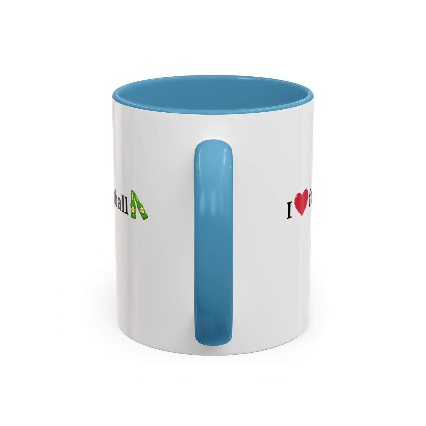 I Love Football Accent Coffee Mug, Perfect Gift for Sports Lovers, Football Enthusiasts, Unique Mug for Game Days, Home or Office Decor - TRV