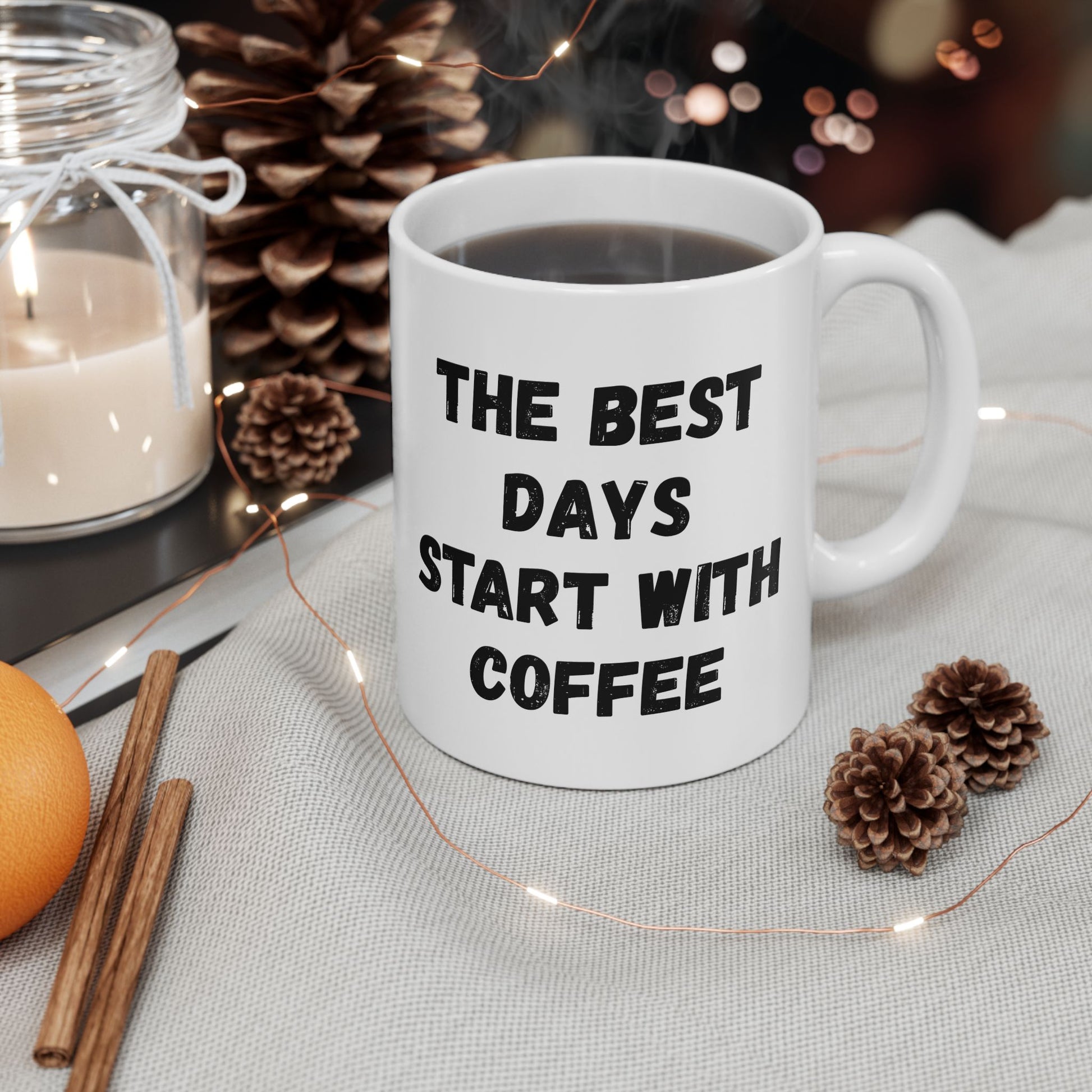 Inspirational Coffee Mug - Start Your Day Right (11oz, 15oz) - TRV