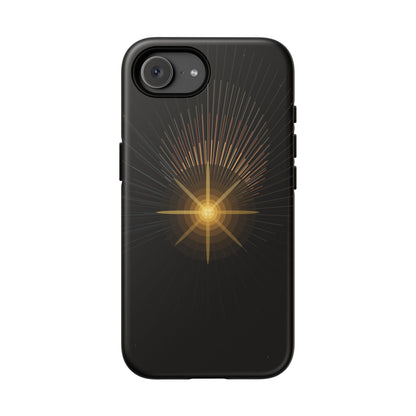 Radiant Star Tough Phone Case | Black & Gold Shockproof Cover