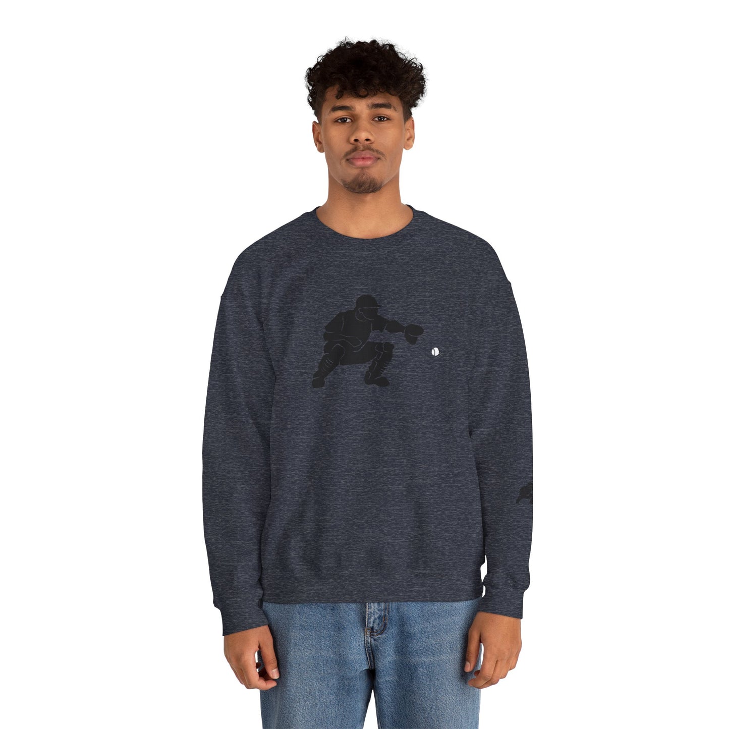 Baseball Catcher Crewneck Sweatshirt | Unisex Sports Apparel | Perfect for Game Days, Gifts, and Casual Wear | Baseball Lover's Gift - TRV