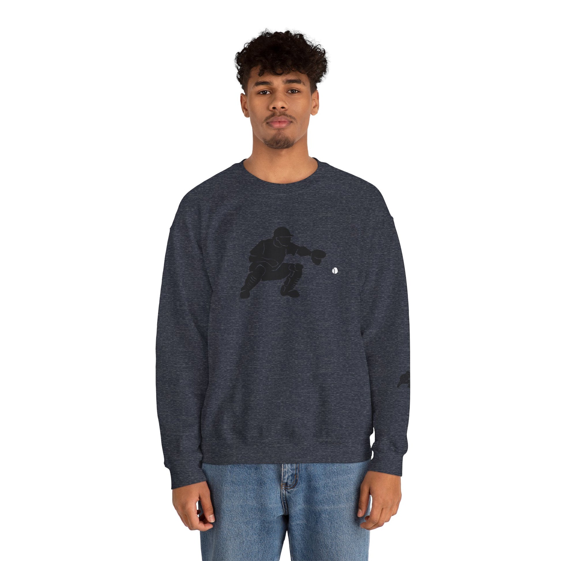 Baseball Catcher Crewneck Sweatshirt | Unisex Sports Apparel | Perfect for Game Days, Gifts, and Casual Wear | Baseball Lover's Gift - TRV