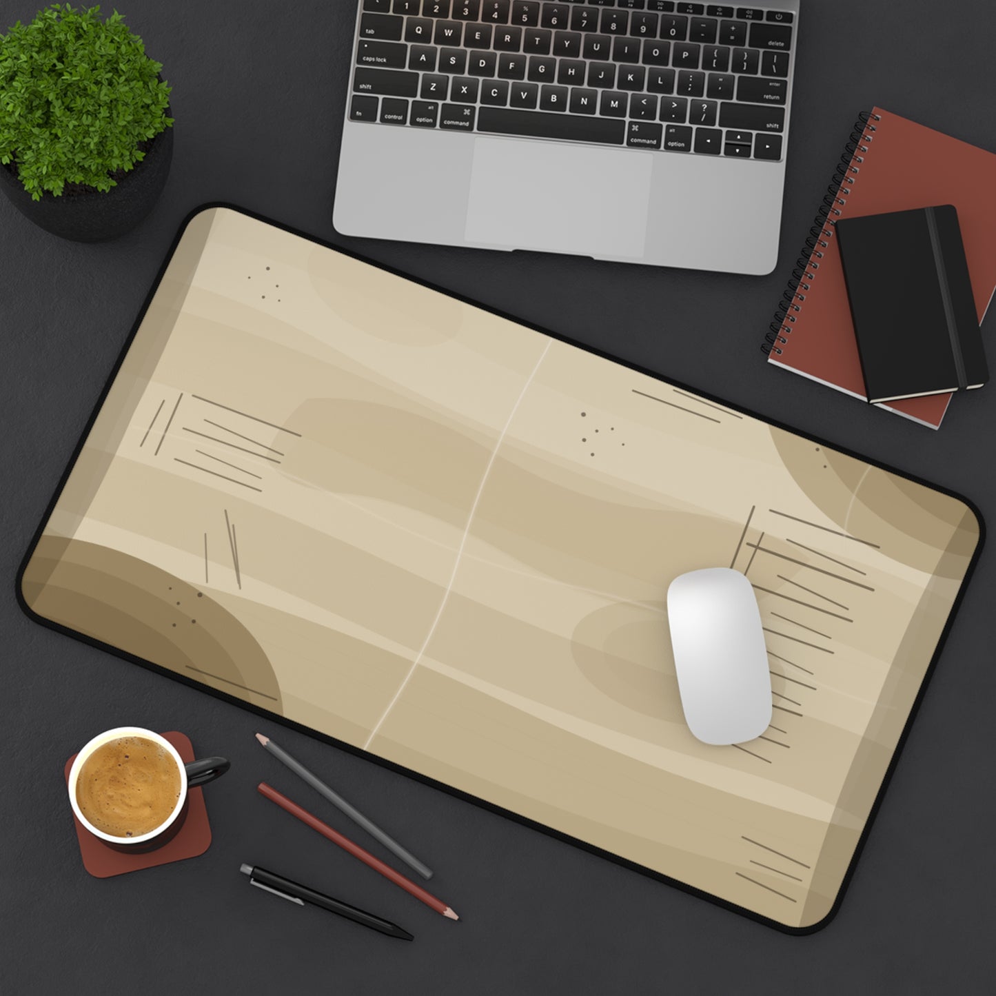 Vintage Wood Grain Desk Mat | Beige Rustic Mouse Pad - TRV