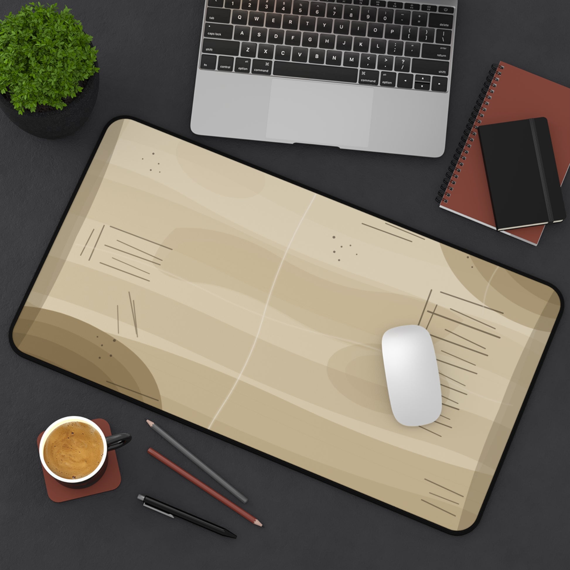 Vintage Wood Grain Desk Mat | Beige Rustic Mouse Pad - TRV