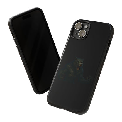 Dark werewolf phone case with a fierce monster graphic, tough protective design for smartphones.