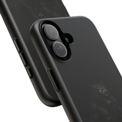 Dark monster graphic werewolf phone case by Printify, durable protective case for smartphones with fierce, detailed monster design.