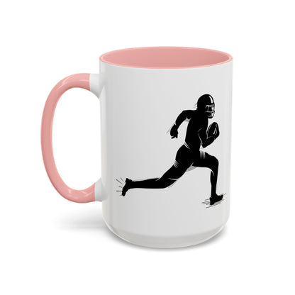 Football Player Themed Accent Coffee Mug, Sports Fan Gift, Unique Mug for Athletes, Coffee Lover, Game Day Essential - TRV