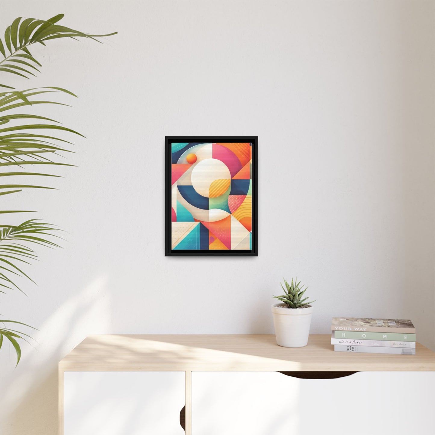 Colorful Geometric Abstract Art Matte Canvas Framed