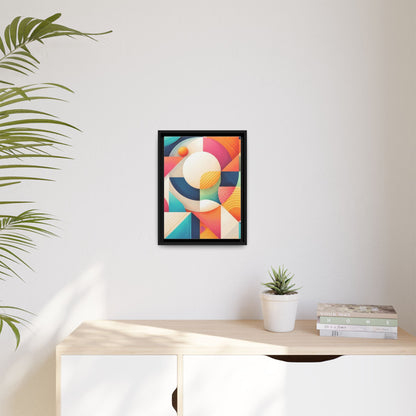 Colorful Geometric Abstract Art Matte Canvas Framed