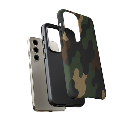 Rugged military green Camo Tough Phone Case by Printify, protective cover with camouflage pattern for smartphones.