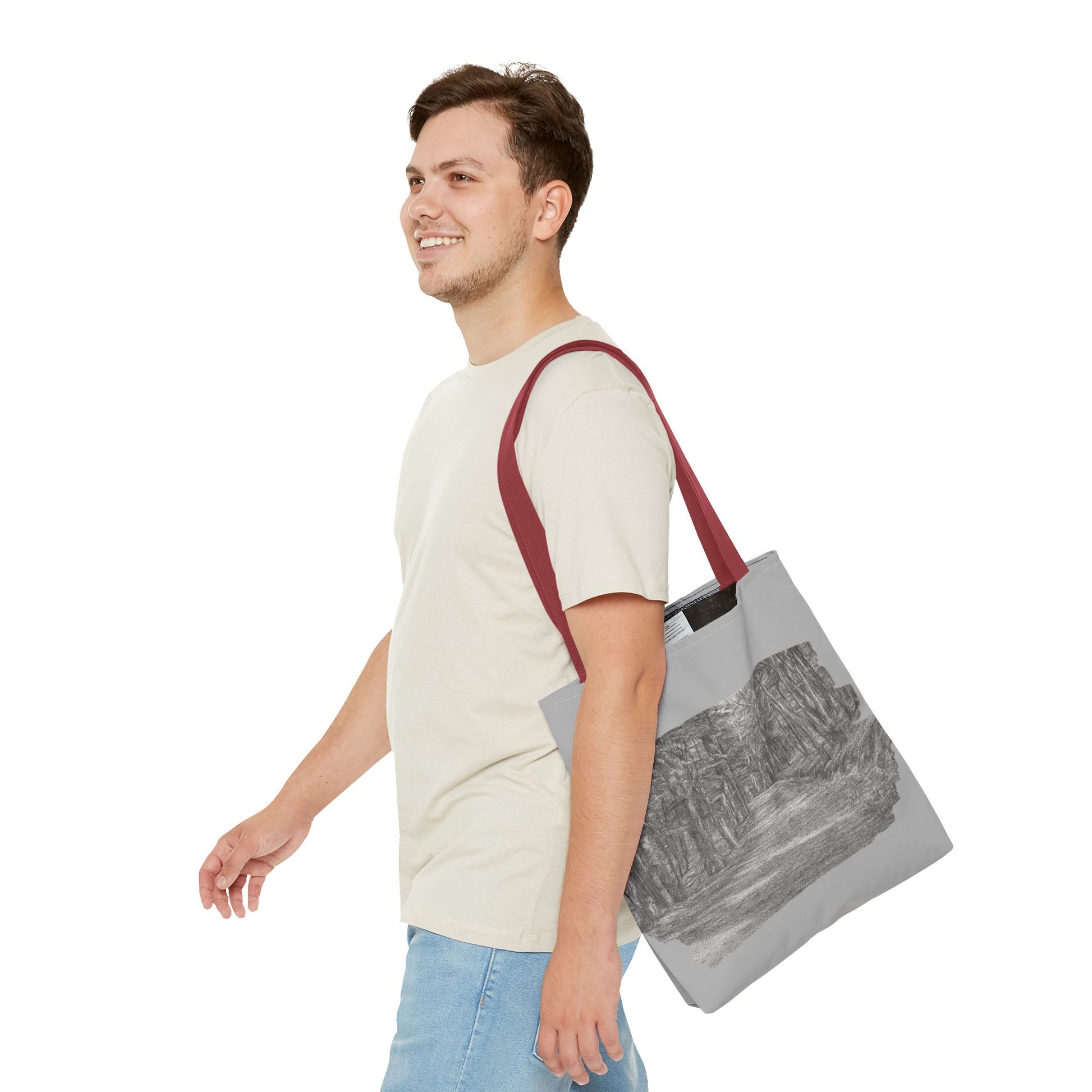 Scenic Path Tote Bag, Reversible Tote, Eco-Friendly Shopper, Outdoor Adventure Bag, Gift for Nature Lovers, Stylish Carryall - TRV