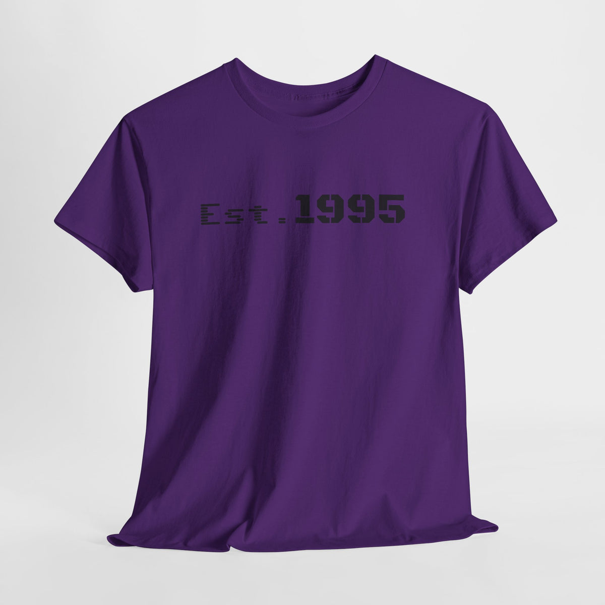 Vintage minimalist Est. 1995 birthday T-shirt by Printify featuring a simple design celebrating the year 1995.