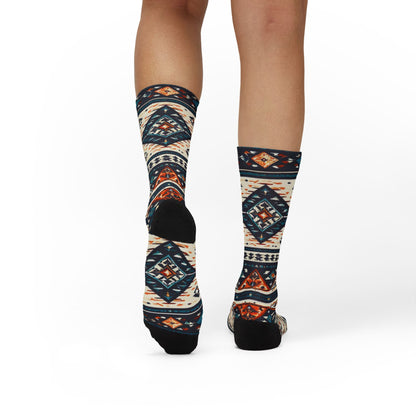 Southwestern Aztec Pattern Socks | Tribal Geometric Sublimation Socks