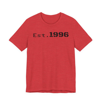 Established 1996 Unisex T-Shirt, Vintage Year Tee, Birth Year Gift, Casual Fashion, Personalized Graphic Tee - TRV