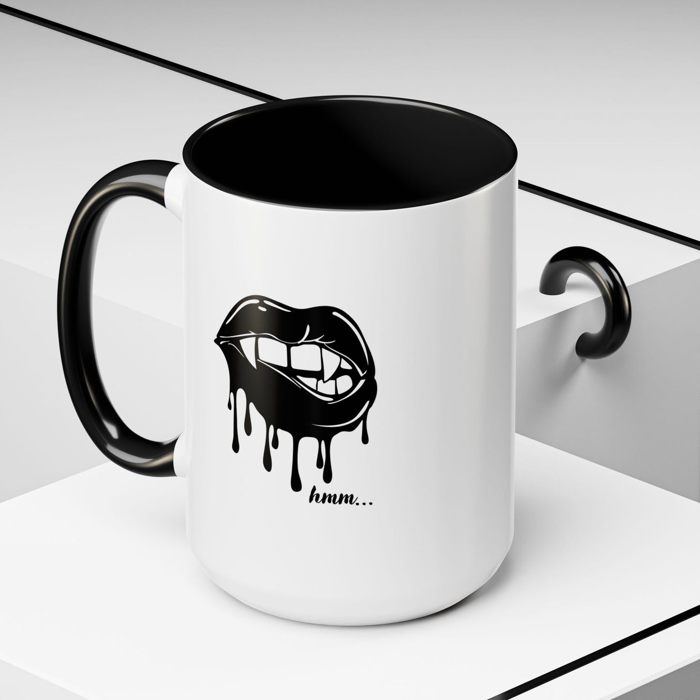 Vampire Lip Accent Coffee Mug - 11oz & 15oz - Unique Halloween Gift