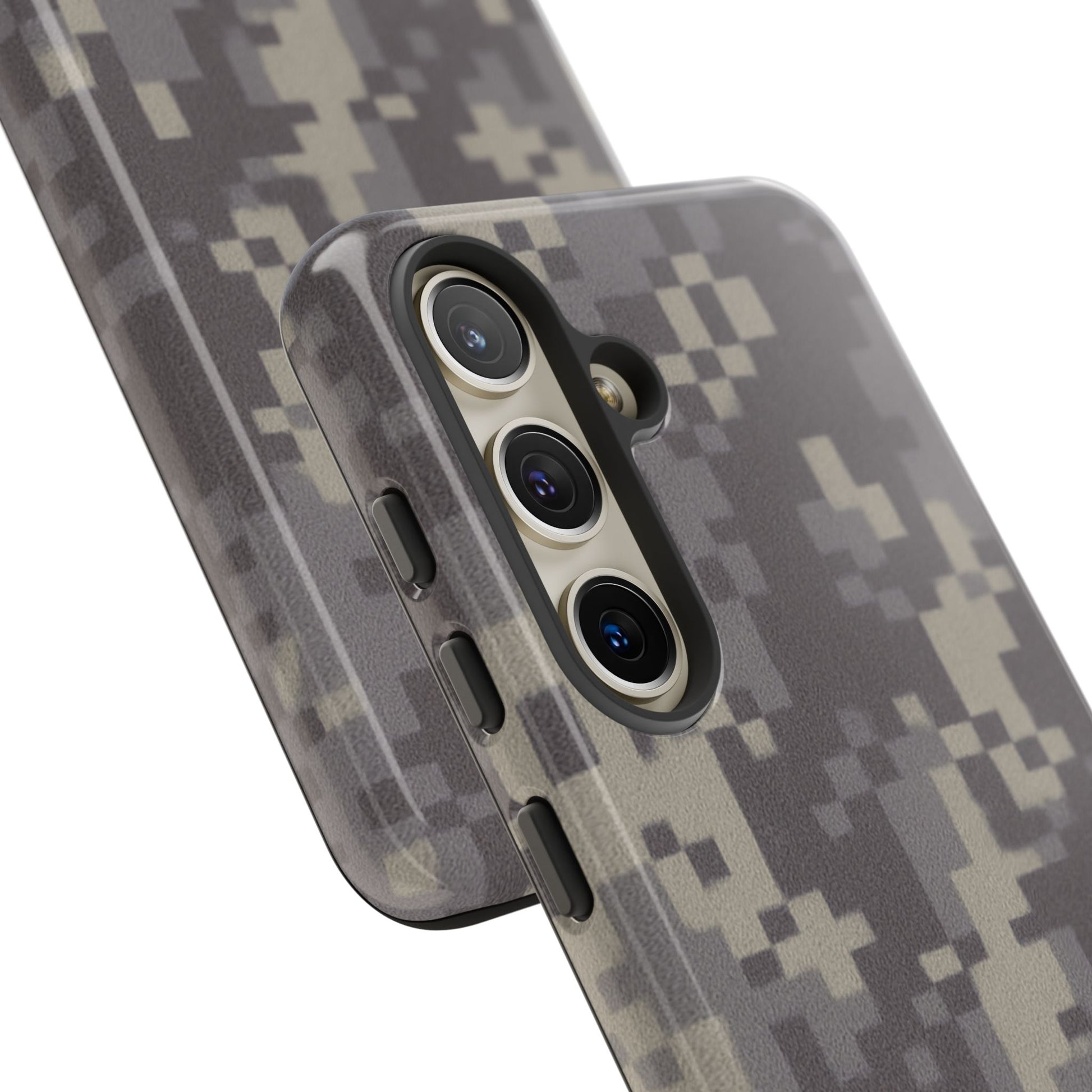 Digital camouflage tough phone case by Printify, rugged protective cover for smartphone with durable camo design.