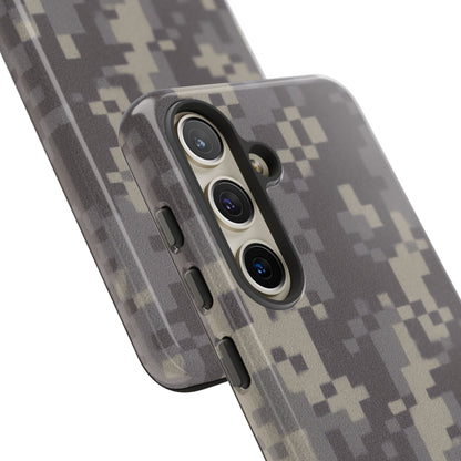 Digital camouflage tough phone case by Printify, rugged protective cover for smartphone with durable camo design.