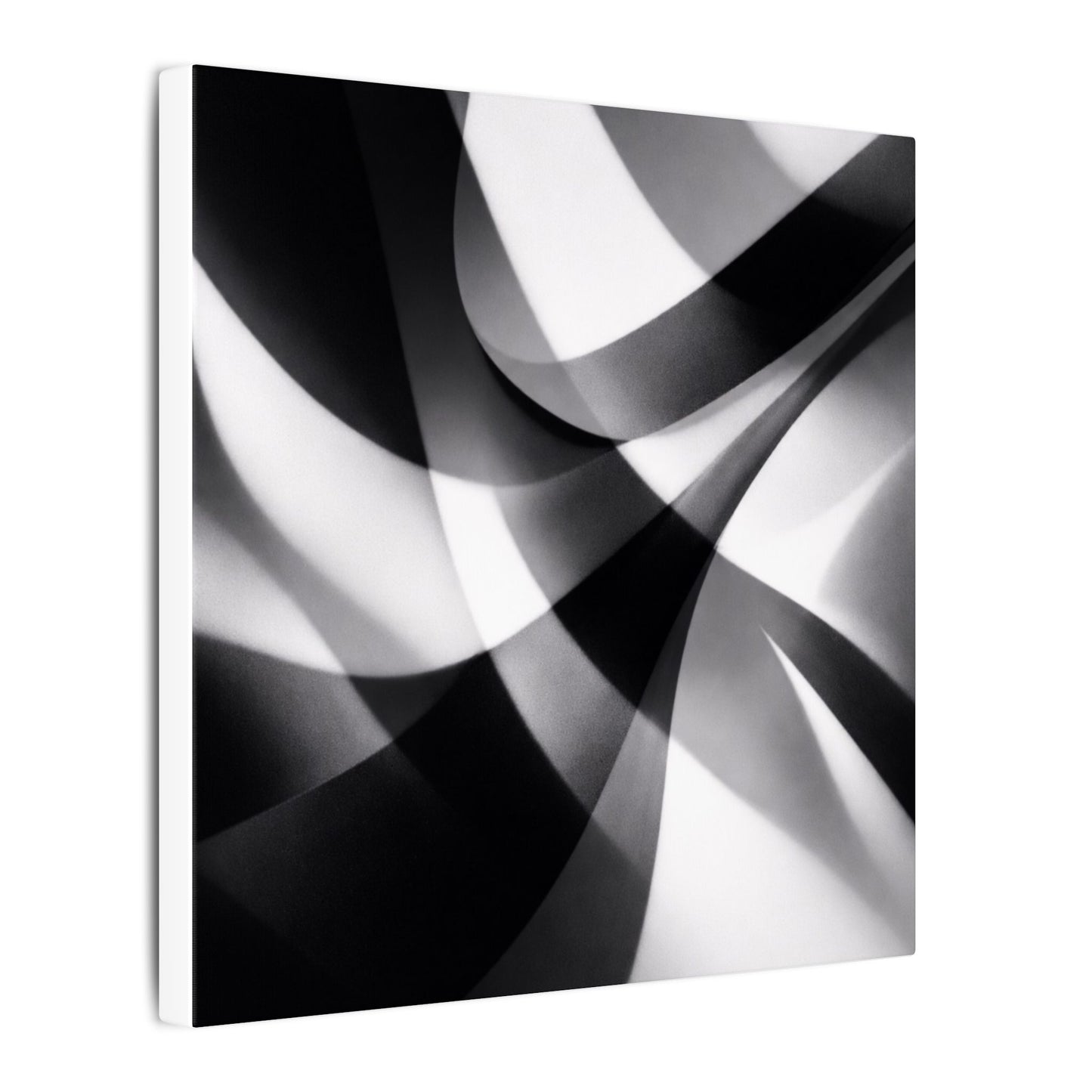 Abstract Black and White Swirl Matte Canvas