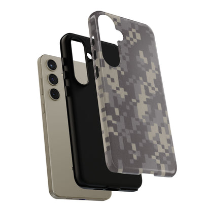 Camouflage tough phone case by Printify with rugged digital camo print, protective cover for smartphone durability.