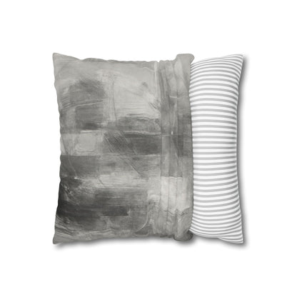 Watercolor Gray Decorative Pillowcase — Spun Polyester Square Throw Pillow Cover